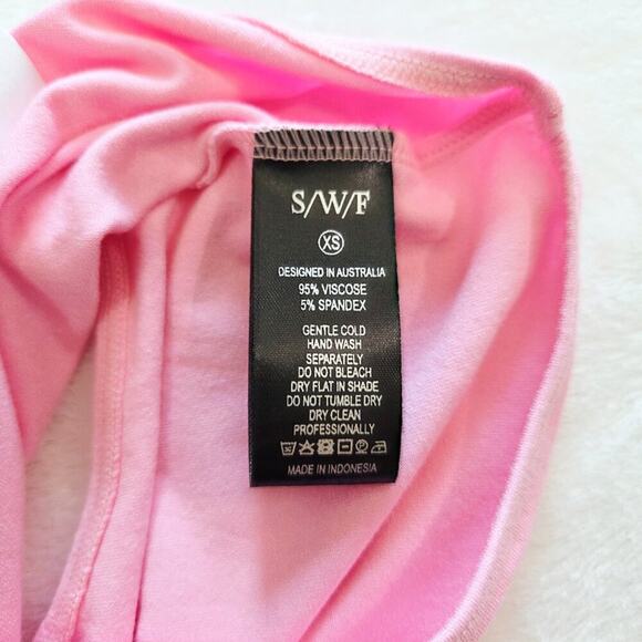 SWF Two Piece Sheer Slip Maxi Dress In Carnation Pink Size XS Special Occasion - Picture 11 of 14